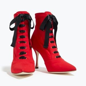 DOLCE & GABBANA Lace-up stretch-knit sock boots